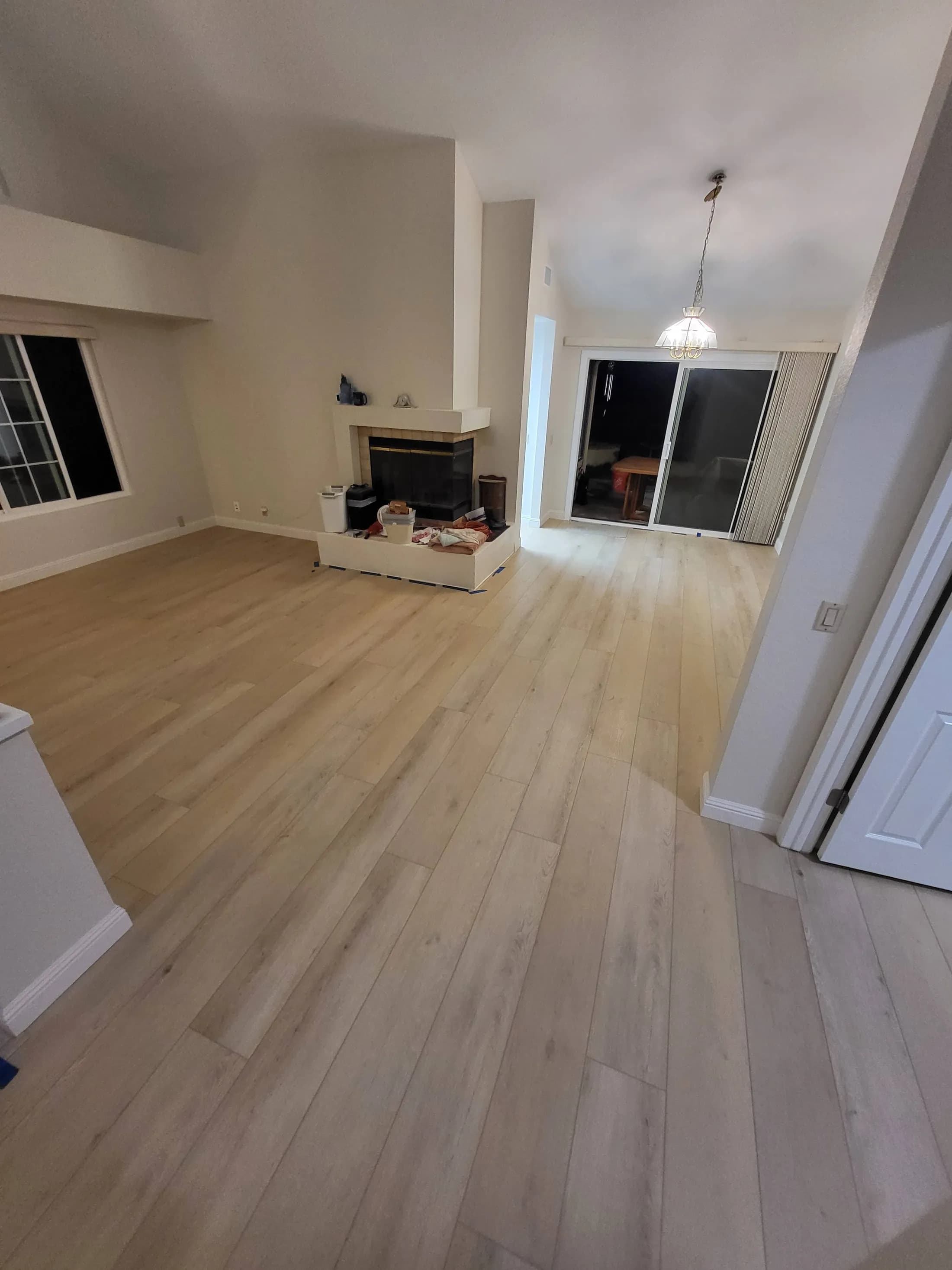 Wide-plank hardwood flooring installed in a Rancho Santa Fe estate by Zelo Flooring